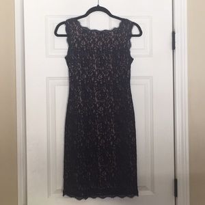 Adrianna Papell cocktail dress, navy/nude